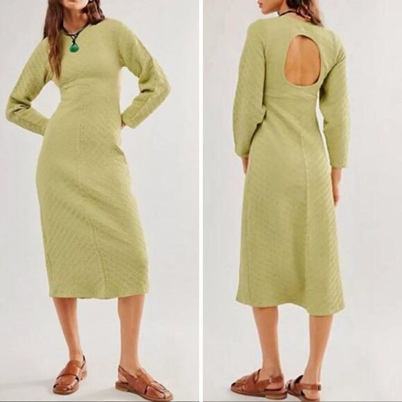 New! Free People Gabby Seamless Midi Dress, size‎ XS/S - Picture 1 of 16